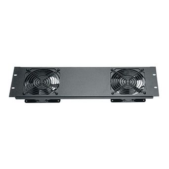 QFP-2-119 QUIET FAN PANEL - TWO 220 VAC FANS 3 SPACE ANODIZED FINISH