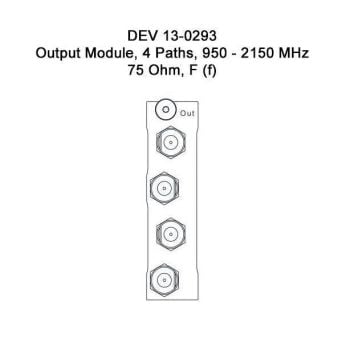 DEV 13-0293 Output Module, 4 Paths, 950 - 2150 MHz, 75 Ohm, F (f)