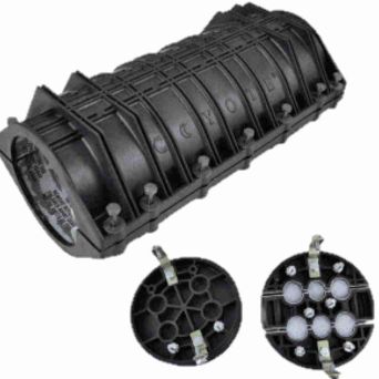 PREFORMED 8006622  Coyote PUP Closure    17” L x 8.6” W x 7.2” H (43.2 cm x 21.9 cm x 18.4 cm) Two end plate options – 4 Port and 6 Port  Loosee Tube Buffer