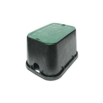 NDS 113BC Valve Box with Overlapping ICV Cover 21 in L 12 in H 2-3/4 x 2-1/2 in Pipe Slots Polyolefin
