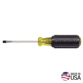 3/16-Inch Flat Head Screwdriver, Cabinet Tip with 3-Inch Round Shank and Cushion Grip Handle Klein Tools 601-3