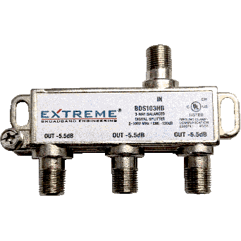 Extreme BDS103HB 3 Way Balanced HD Digital High Performance Cable Splitter