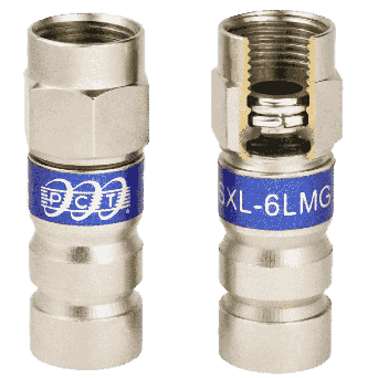 PCT TRSXL-6LKMG  RG6 Connector Universal Compression Fitting 21mm Knurled Nut  (Bag of 50)