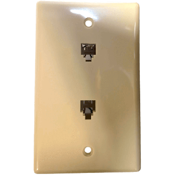 Steren 300-214IV 10 Count Telephone Ivory Dual Jack Wall Plate