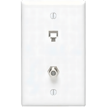 Steren 300-234WH Telephone Coax Wall Plate 