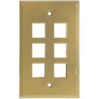Steren 310-206 6 Port Keystone Wall Plate
