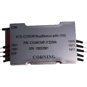 Corning CXANC04FJYZZNN 4ch CCWDM Mux/Demux with 1310 and Express
