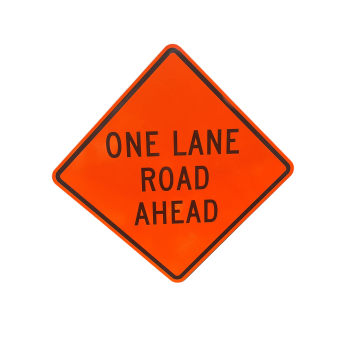 Eastern Metal One Lane Road Ahead Sign