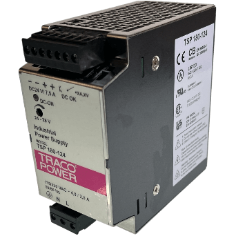 Traco Power TSP-124 DIN Rail Mounted 24V DC Industrial Power Supply