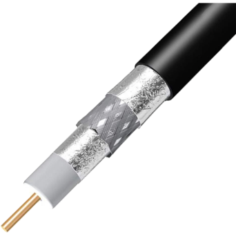 Times Fiber 006E60V04BK001SFT0R1 RG6 Tri Shield 60% Braid Black In House